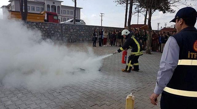 Biga İtfaiyesi'nden tatbikat mesaisi