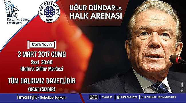 Halk Arenası Biga'dan canlı yayınlanacak