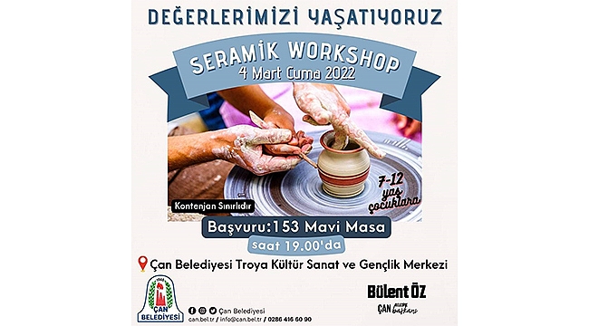 ÇAN'DA SERAMİK WORKSHOP GERÇEKLEŞTİRECEK