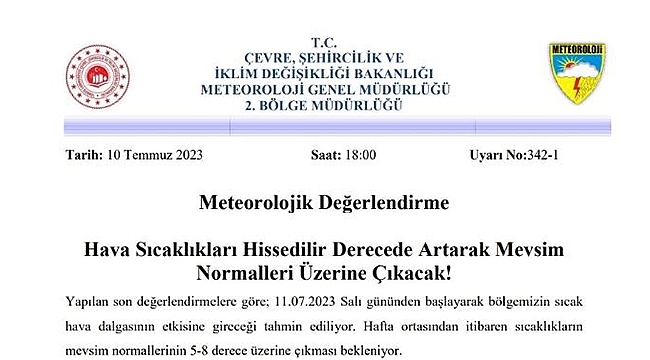 METEOROLOJİDEN UYARI!