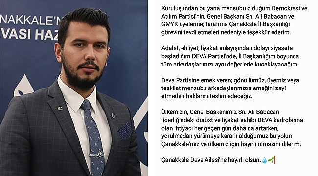 DEVA PARTİSİNİN İL BAŞKANI AVUKAT KEMAL KAVUT