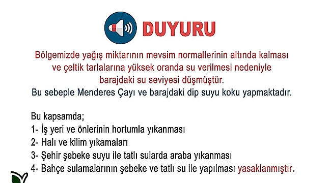 BAYRAMİÇ BARAJI ALARM VERİYOR