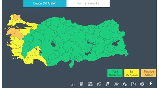 ÇANAKKALE İÇİN TURUNCU ALARM!