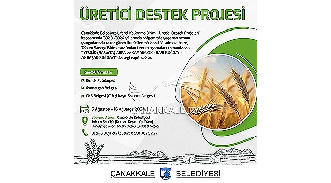 ÜRETİCİ DESTEK PROJESİ BAŞVURULARI BAŞLIYOR