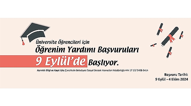 ÖĞRENİM YARDIMI BAŞVURULARI 9 EYLÜL'DE BAŞLIYOR