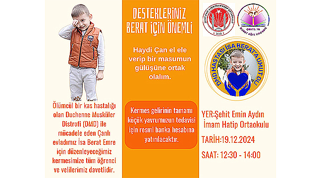  ÇAN'IN EVLADI İSA BERAT İÇİN KERMES DÜZENLENİYOR